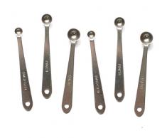 RSVP Endurance Mini-Messlöffel-Set, Edelstahl, 3-teilig, edelstahl, Enthält 1/8 Teelöffel, 1/16 Teelöffel und 1/32 Teelöffel Größen., Ring holds spoons together for easy storage