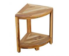 EcoDecors Oasis Eckregal, 2-stöckig, Teakholz, naturfarben