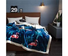 Yasosing Home Sherpa-Fleece-Decke, extra weich, warm, gemütlich, wendbar, leicht, Mikrofaser-Plüsch-Überwurf, flauschig, weich, Flanell, Überwurf für Bett Couch Auto, Doppelgröße Modern Throw(50x60) dunkelblau