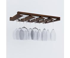 Artefakt Design macht, Weinglas Rack Dull Küchen oder Bar sieht toll aus für 6–12 Gläser unter Schrank einfach zu installieren, mit Schrauben Great Hanging Bar Glas Rack Kastanie Fleck