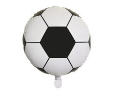 Rayher 87015000 Folienballon Fußball, 46cm ø, schwarz-weiß, zum Befüllen mit Luft oder Helium geeignet, XXL Partyballon für Kindergeburtstag und Co