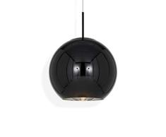 Tom Dixon Hängelampenschirm, rund, schwarzes Kupfer, luxuriös, monochromatischer Lampenschirm, metallisiertes Aluminium, Bauhaus-Stil, Lampenschirm zum Aufhängen, Schwarz