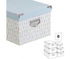Dcasa Set mit 6 Ecken, Kaktuskisten, Aufbewahrungsbox für Festliche Dekorationen, Haushaltsartikel, Unisex, Erwachsene, Mehrfarbig, Einheitsgröße