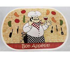 4 Pack Deluxe Vinyl Tisch-Sets Set neuesten Dekoration Mustern rutschfester Schaumstoff Ease Tücher reinigen Chef - Bon Appetit