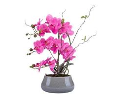 Blumenarrangement mit Deko Vase Full Kunstpflanze Orchidee mit echt wirkendes rose