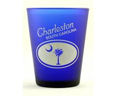 Charleston South Carolina Kobalt Blau Frost Shot Glas