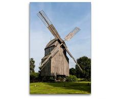 Premium Textil-Leinwand 80 x 120 cm Hoch-Format Bockwindmühle, Windmühle, Wehe | Wandbild, HD-Bild auf Keilrahmen, Fertigbild auf hochwertigem Vlies, Leinwanddruck von Barbara Boensch