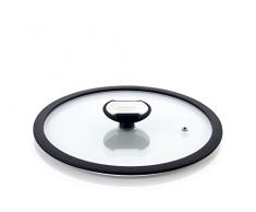 Glasdeckel mit Silikonrand 20 cm passend für Kochgeschirr der Balance-Serie 007820 l ideal zum Sichtkochen l geeignet für jedes Kochgeschirr mit 20cm Durchmesser