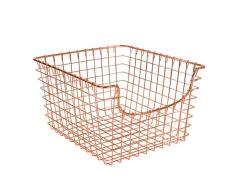 Spectrum Diversified Scoop Drahtkorb, Vintage-inspirierter Stahl, Aufbewahrungslösung für Küche, Speisekammer, Schrank, Bad, Handwerksraum und Garage, mittelgroß, Kupfer