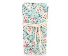 Wal front Federmäppchen mit Blumenmuster, Leinenhalter, zum Aufrollen, für Pinsel und Stifte, große Kapazität