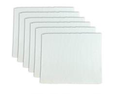 Artisans Of India Platzsets Tischmatten Tischmatten gerippt Baumwolle Tischdecke Platzset Set 6 Stück rutschfest abwaschbar Platzmatten Küche Tischmatten für Esstisch Modern weiß