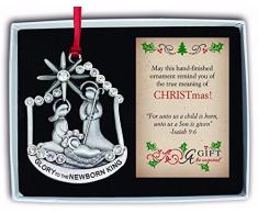 Glory to The Newborn King Krippe Ornament, 2–1/5,1 x 7,6 cm, co792