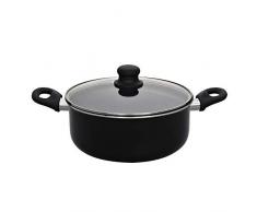 Aramco HAA110 Schmortopf aus Aluminium, antihaftbeschichtet, mit Soft-Touch-Bakelit-Griff, Schwarz, 0,9 l