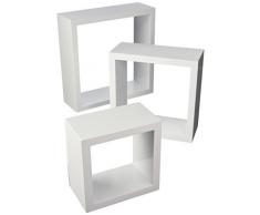 Organize It All Wandregal, würfelförmig, Weiß, 3 Stück