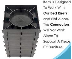 DuraCasa Betterhöhungen, 12,7 cm, passend für große Bett- oder Möbelpfosten, schafft zusätzliche 12,7 cm Höhe oder Stauraum. Tisch, Stuhl, Schreibtisch oder Sofa Connectors to Connect Risers schwarz