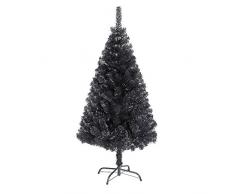 5 ft Weihnachtsbaum schwarz Künstlicher Baum 390 Spitzen mit Metall Ständer