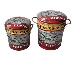 Green Jem Aufbewahrungsset Fahrrad (Joy Riding), inkl. großer und 1 Kleiner Hocker