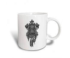 3dRose Vintage Kuckucksuhr Artwork-Magic verwandelt Becher, Keramik, weiß, 10,16 x 7,62 x 9,52 cm