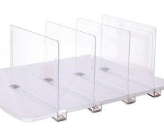 4 x schöne Acryl-Regal-Trennwände, perfekt für Schränke, Küche, Schlafzimmer, Regal, Organisation, um Kleidung, Schrank, Bücher, Handtücher und Hüte, Geldbeutel, Trenner, durchsichtig., acryl, durchsichtig, 4 pcs