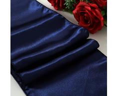Obstal Satin Tischläufer – 30,5 x 274,3 cm, leicht, elegant, dekorative Läufer für Hochzeit, Kaffee, Esszimmer, Outdoor, Geburtstag, Jahrestag, Partys 12x108 Inch Marineblau