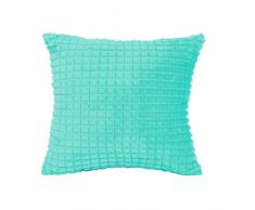 PICCOCASA Flauschiger Überwurf-Kissenbezug aus weichem Kunstfell, Plüsch, luxuriös dekorativ für Sofa, Couch Bett, Auto, Cyan, 1 Pack/24 x 24