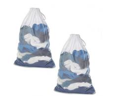 Lestravel Wäschesack, extra groß, 58,4 x 88,9 cm, strapazierfähig, Netzstoff, mit verschließbarem Kordelzug für große Kleidung, Feinwäsche 2pcs White Laundry Bag