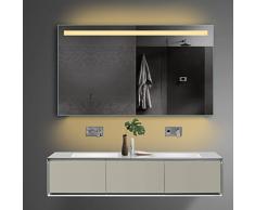 Lux-aqua LED Beleuchtung Badezimmerspiegel Bad Spiegel Kaltweiß Warmweiß und Steckdose TSL120-70