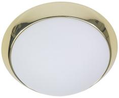 Niermann Standby Deckenleuchte - Opal matt - Dekorring Messing poliert, 45 cm, LED Glas/Metall 45 x 45 x 13 cm