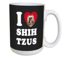 Tree Free Grüße lm45120 I Heart Shih Tzus Keramik Becher mit Henkel/, 15-Ounce, Tan