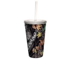 Tree-Free Greetings 80615 Break Up by Mossy Oak Camo Artful Traveler Doppelwandiger Acrylbecher mit wiederverwendbarem Strohhalm, 473 ml