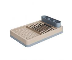 Coza Abtropfgestell und Abtropfgestell, kompakt, flach, unzerbrechlich, 3-in-1-Technologie, Nebelblau/Hellgrau