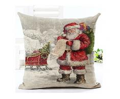 LYN Baumwolle Leinen Quadratisch Überwurf Kissen Fall dekorative Kissenhülle Kissenbezug für Sofa 45,7 x 45,7 cm Weihnachten Kissen 4