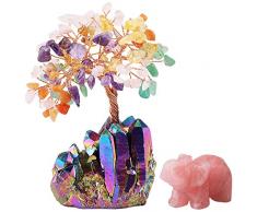 mookaitedecor Kristall-Figur für Feng Shui, Reichtum und Glück Purple & Yellow/Pink