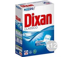 Dixan Set 12 Pulver 15 Messbecher klassisch Schaft/Scatol Waschmittel und Kuh, Mehrfarbig