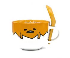 Silver Buffalo GUD20136B Sanrio Gudetama Suppentasse mit Löffel, Keramik, Gelb