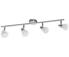 Näve Leuchten 4Er Wand-U. Deckenspot LED Deckenleuchte Shine, Metall, Stahl, 67.5 x 8 x 12 cm