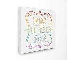 Die Kinder Raum durch Stupell Art Worte Gedanken und Taten Gespannte Leinwand Wandbild, blau