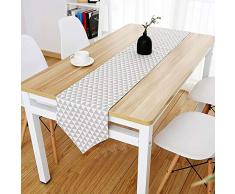 FLOWERSUS Dekorativer Doppel-Leinen-Tischläufer oder Küchen-Esszimmer-Esszimmer-Tischläufer für den Außenbereich und Kommode, perfekte Heimdekoration (maschinenwaschbar), 30,5 x 183 cm 12 * 72 grau