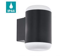 EGLO Außen-Wandlampe Merlito, 1 flammige Außenleuchte, Wandleuchte aus Stahl, Kunststoff, Fassung: E27, IP44, anthrazit, weiß