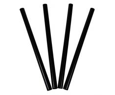 Decor Service Trinkhalme dick, Polypropylen (PP), Schwarz, 15 x 0,8 cm