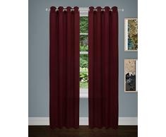 Safdie & Co. 2 Pcs Set Vorhang Panel Knit Spiegellampe modern Badleuchte Crinkle 95L Burg.
