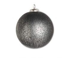 K&K Interiors 54052B-GY Dekofigur aus Glas mit Metallplatte, 21,6 cm, Dunkelgrau