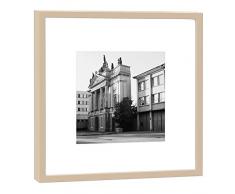 COGNOSCO RH-27-B100 Fotografie im Holzrahmen: Langer Stall Fotodruck-Format 27 x 27 cm-Rahmenfarbe beige-Hochwertiges Wandbild, Geschenkidee oder Souvenir aus Potsdam, Holz, Schwarz-Weiß, Rahmen