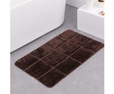 boncou Acht Squares Serie Mikrofaser Bad Teppiche rutschfeste Bad-Teppiche absorbierenden Badezimmer Teppiche Maschinenwaschbar (45,7 x 66 cm Zoll, 50,8 x 81,3 cm Zoll), Polyester-Mischgewebe, dunkelbraun, 20x32