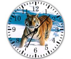 Borderless W12 Wanduhr, Motiv Tiger im Schnee, Rahmenlos, für Dekoration oder Geschenke
