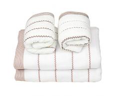 AWM 3-teiliges Handtuch-Set, 1 Badetücher, 2 Waschlappen, maschinenwaschbar, Hotelqualität, weiches saugfähiges Handtuch (weiß)
