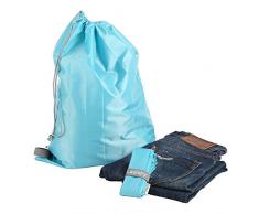 EzPacking Wäschesack mit Kordelzug/Faltbare kompakte leichte kleine Reisegröße für Koffer Reisen / (22X 16) 22x 16 Zoll entfaltet Türkis