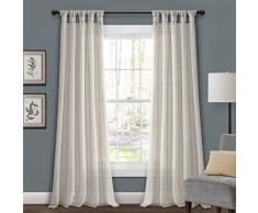Lush Decor Vorhang, Leinen, geknotet, mit Schlaufen, 229 x 114,3 cm, 1 Paar