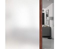 Sichtschutzfolie, mattiert, nicht klebend, statische Glas-Aufkleber, für Zuhause, Büro, Sicherheit und Dekoration, blickdichter Glas-Effekt, Anti-UV-Schutz, einfaches Entfernen, keine Rückstände, Weiß, 90 x 2,4 m