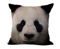 Hometaste Animal dekorativer Überwurf-Kissenbezug Kissen für Schlafcouch Sofa, baumwolle, Panda Face, 18x18